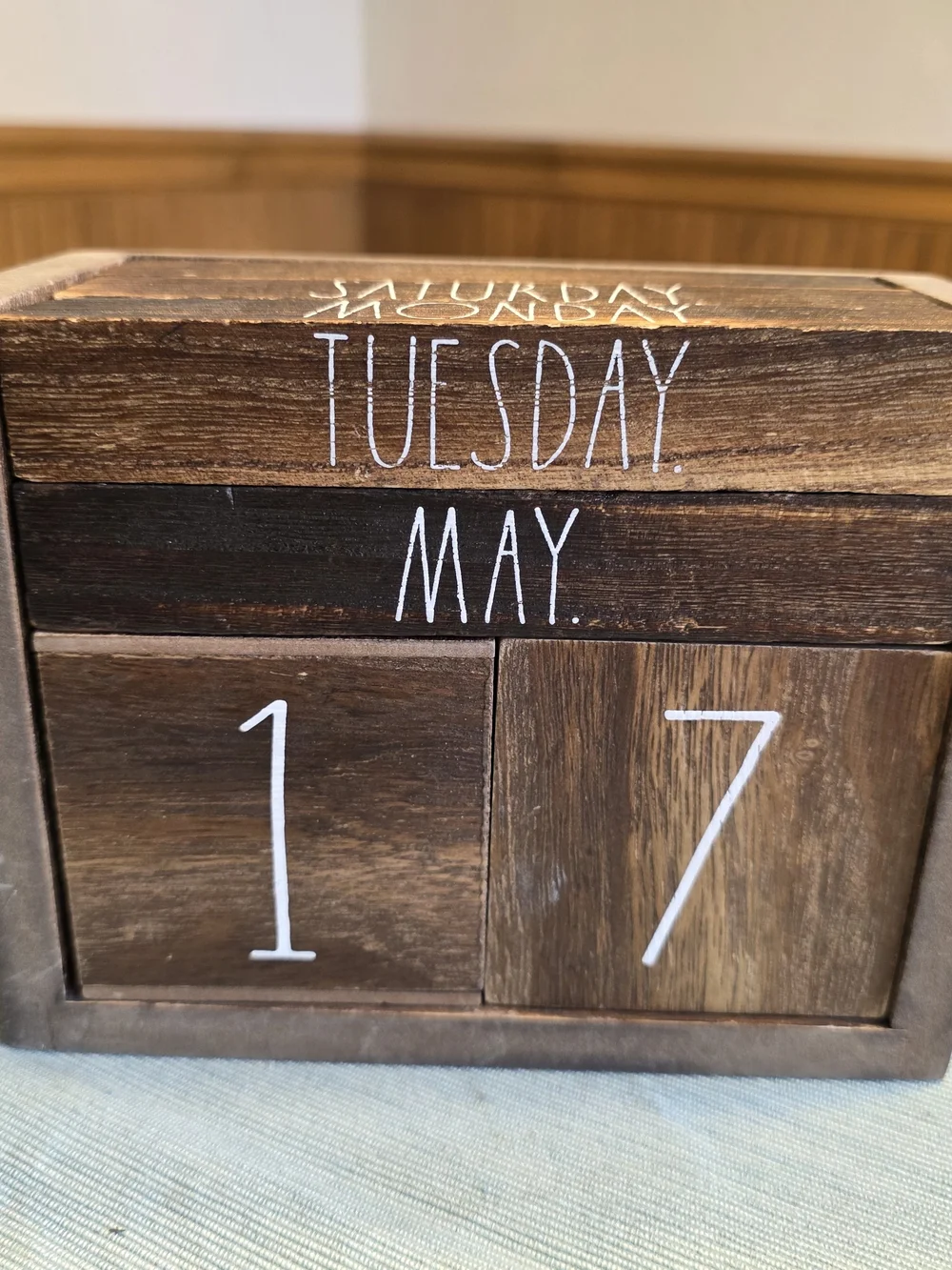 RAE DUNN Rustic Wood Perpetual Calendar